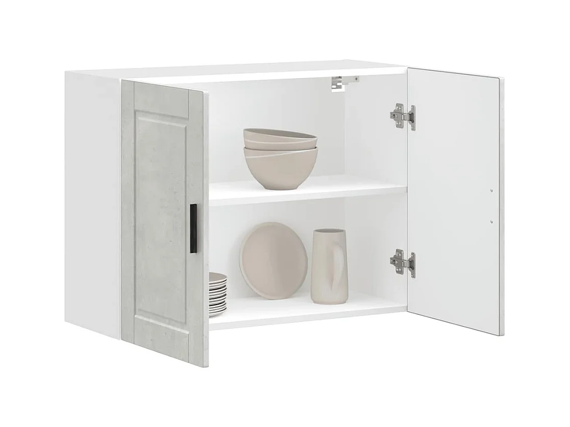 Armoire murale de cuisine gris béton bois d'ingénierie