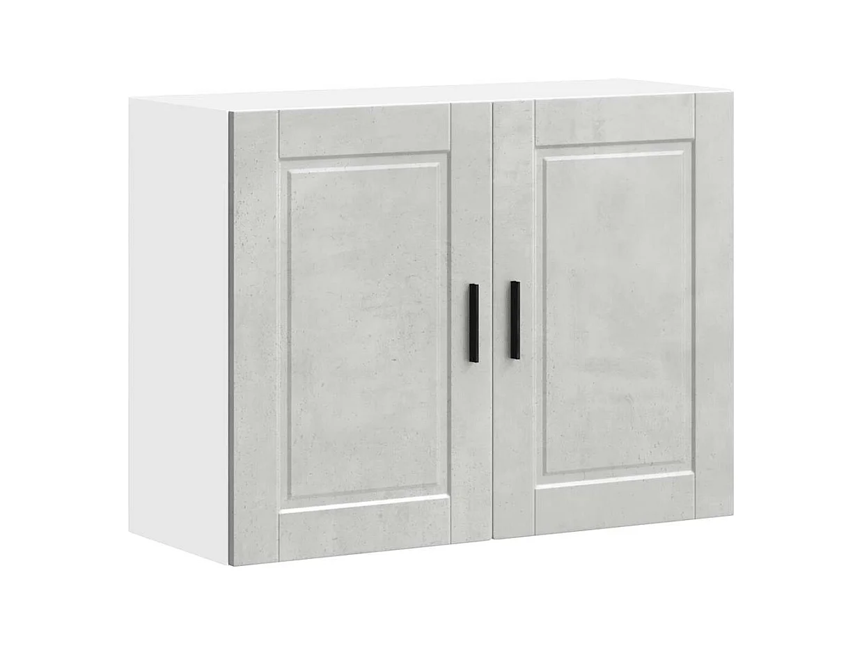 Armoire murale de cuisine gris béton bois d'ingénierie