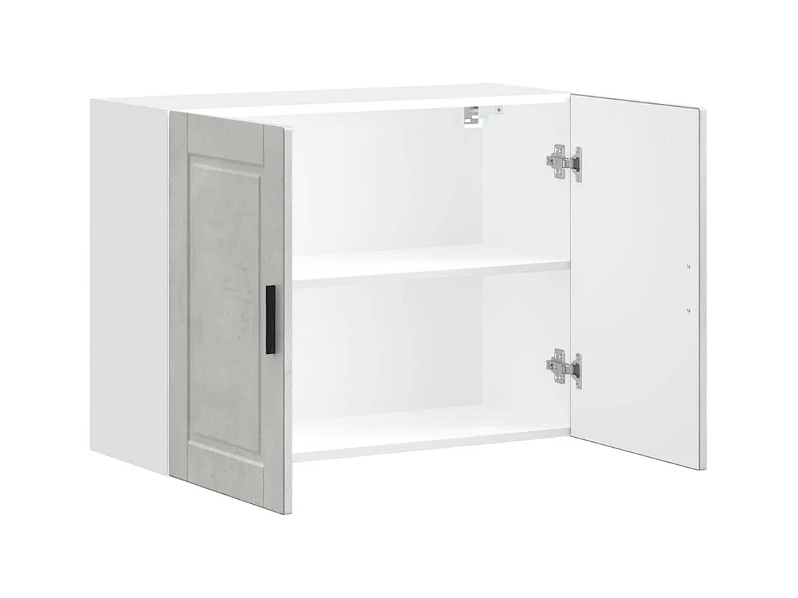 Armoire murale de cuisine gris béton bois d'ingénierie