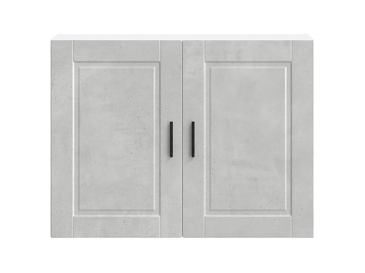 Armoire murale de cuisine gris béton bois d'ingénierie