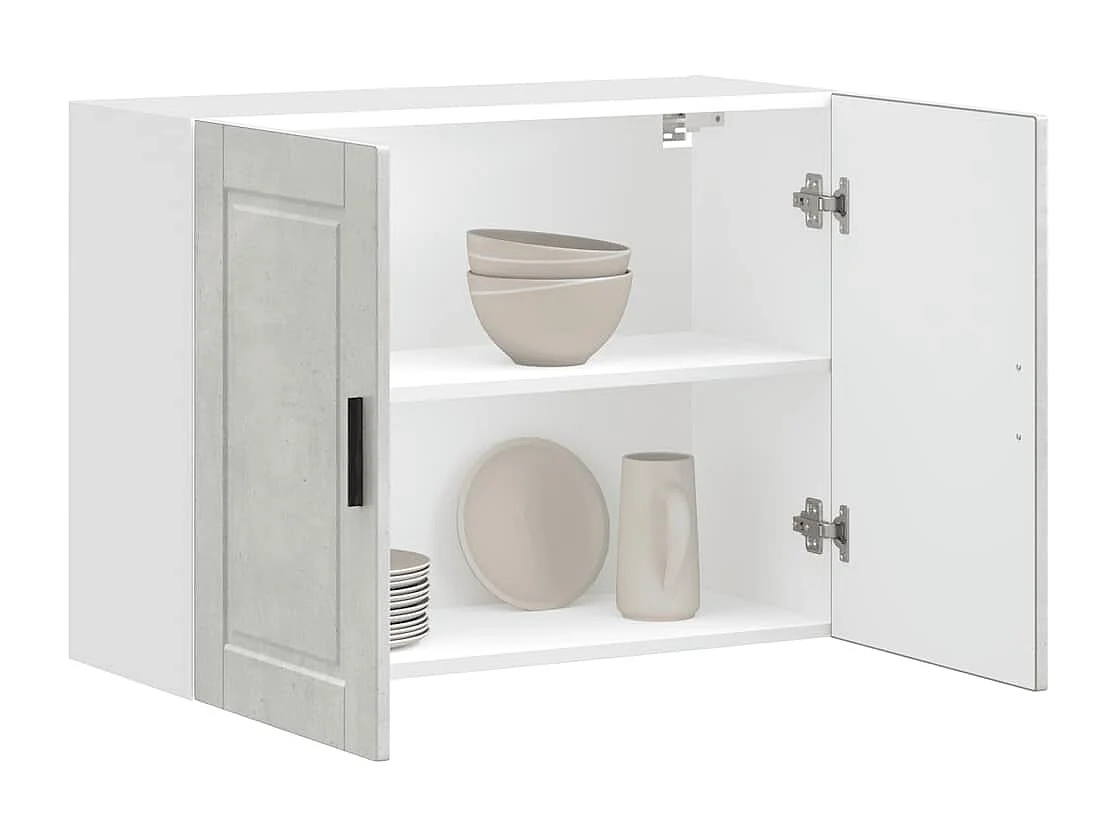 Armoire murale de cuisine gris béton bois d'ingénierie