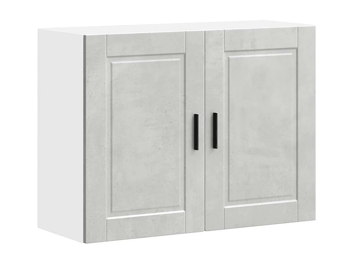 Armoire murale de cuisine gris béton bois d'ingénierie