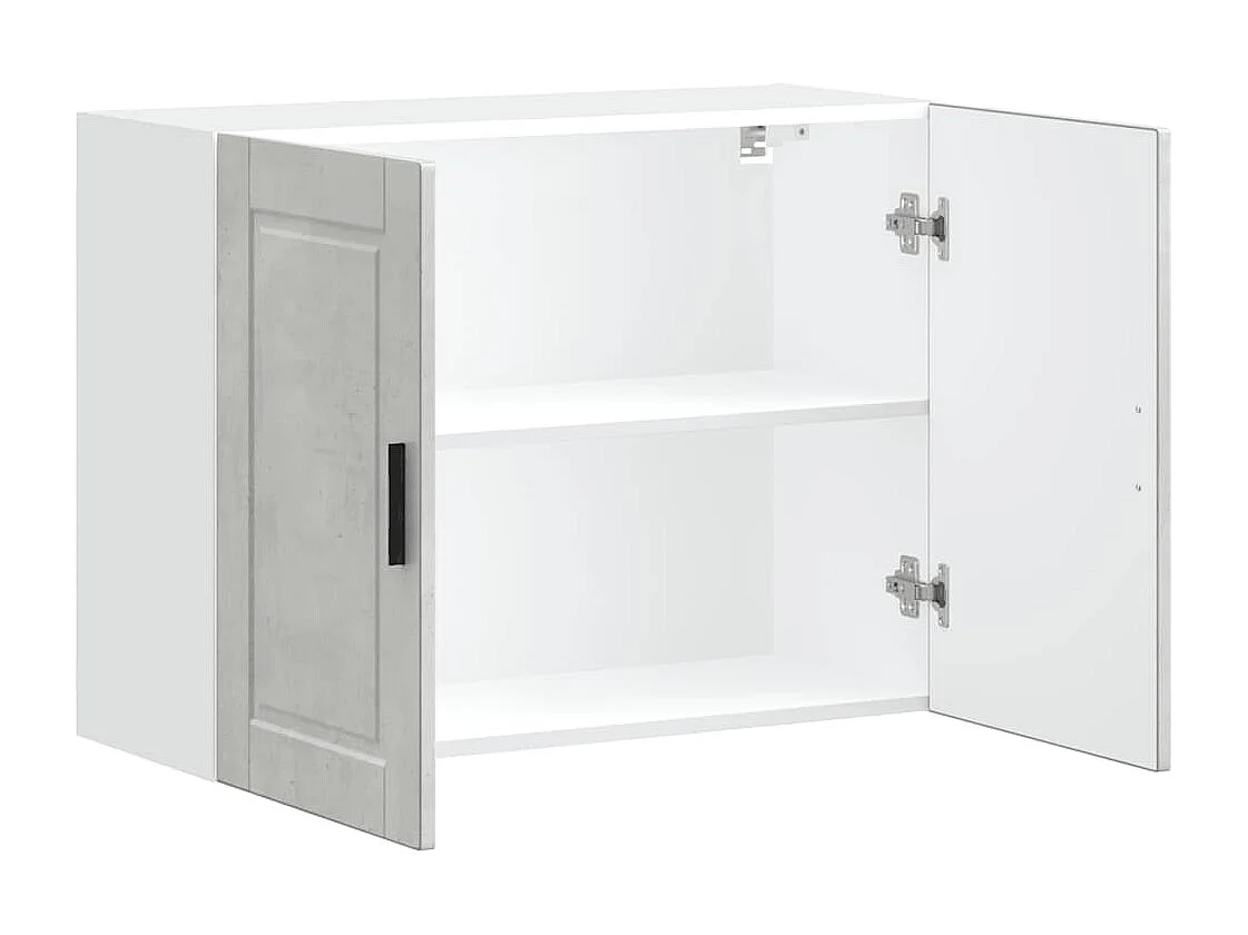 Armoire murale de cuisine gris béton bois d'ingénierie