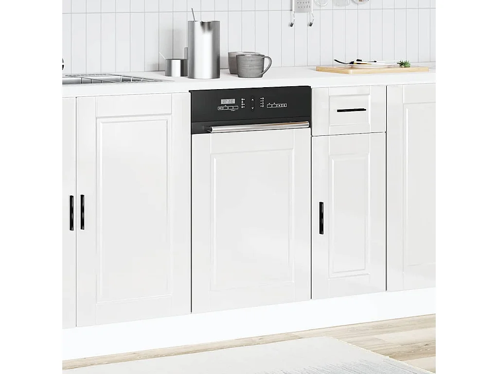 Pannello lavastoviglie bianco lucido 45x1,5x67 cm