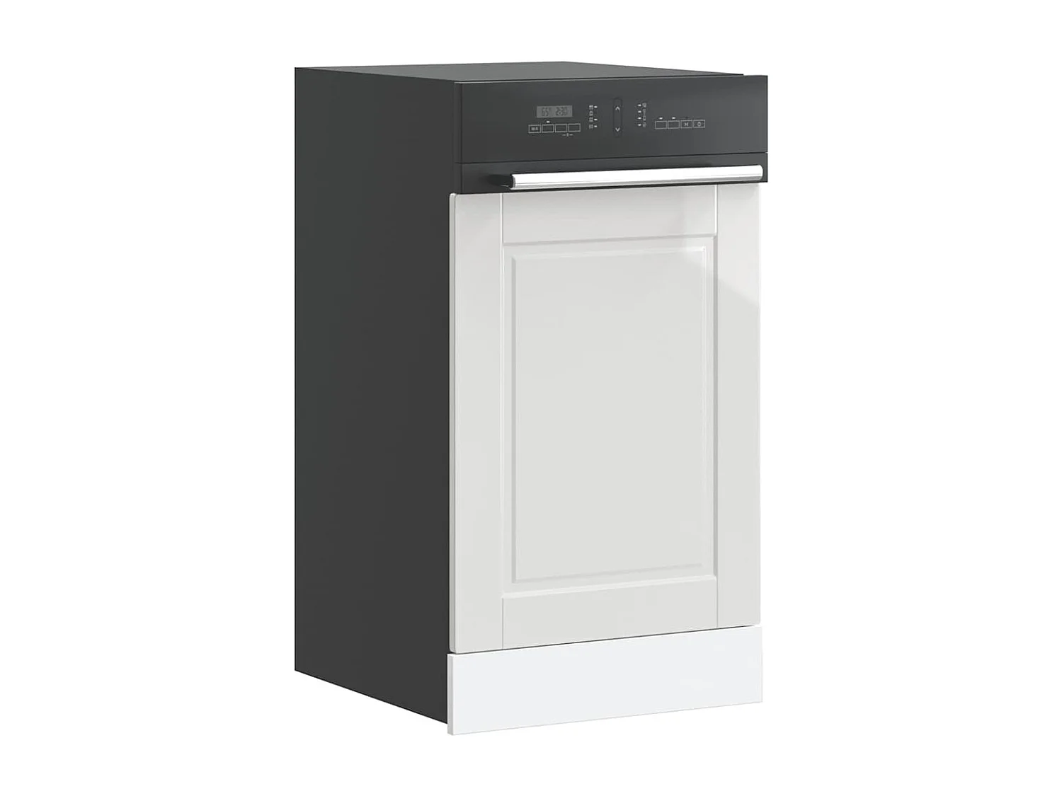 Panneau de lave-vaisselle blanc brillant 45x1,5x67 cm