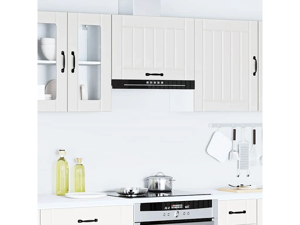 Armoire murale de cuisine blanc bois d'ingénierie