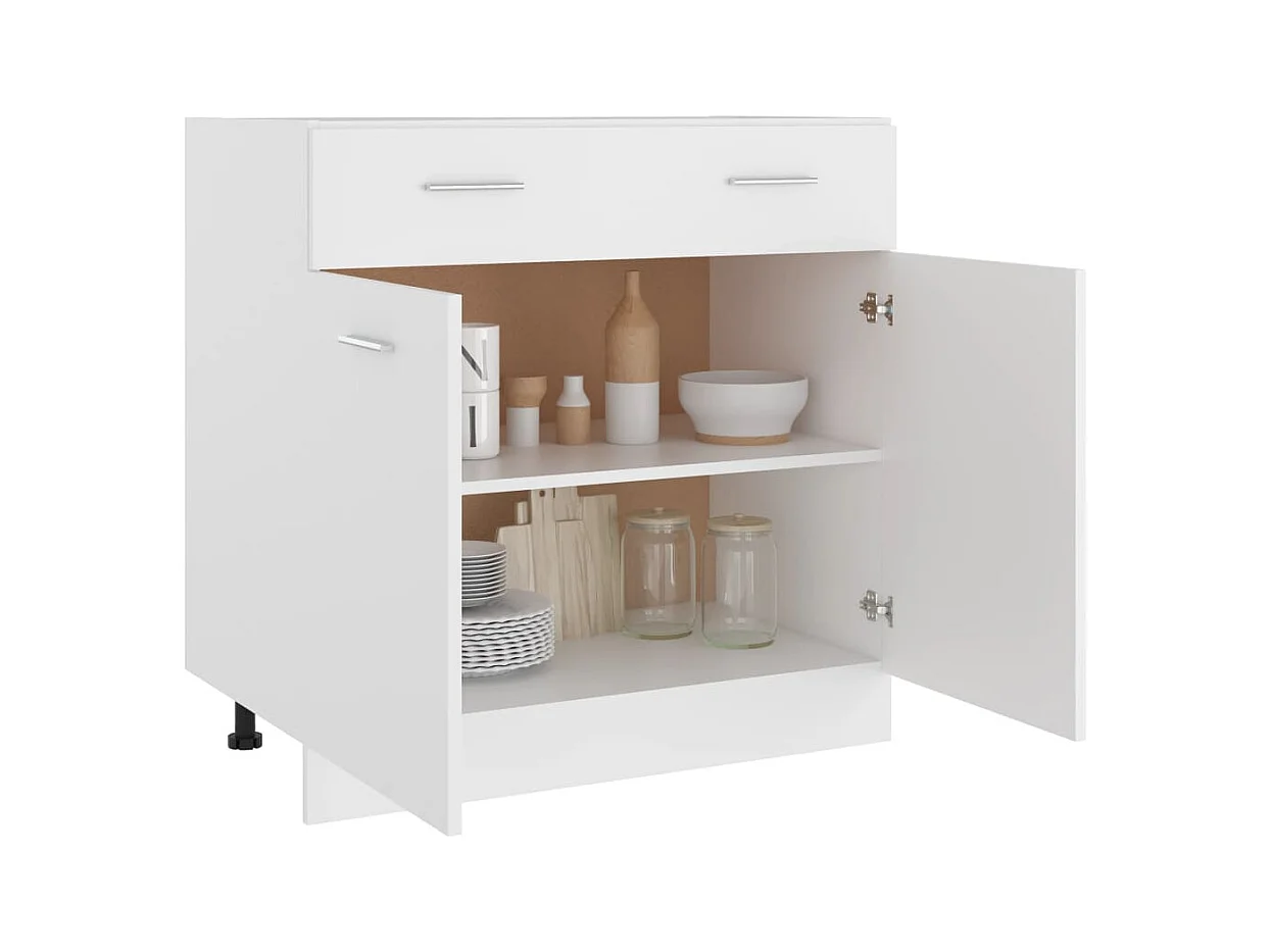 Armoire de plancher à tiroir Blanc 80x46x81,5cm