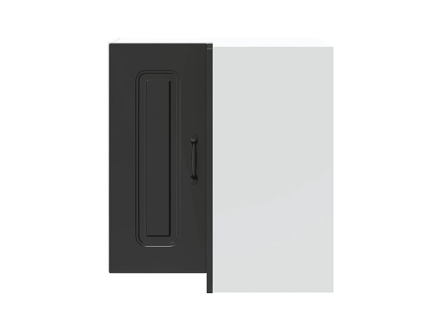 Mobiletto angolare da cucina in legno ingegnerizzato nero