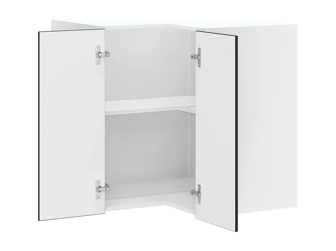 Armoire murale d'angle de cuisine noir bois d'ingénierie