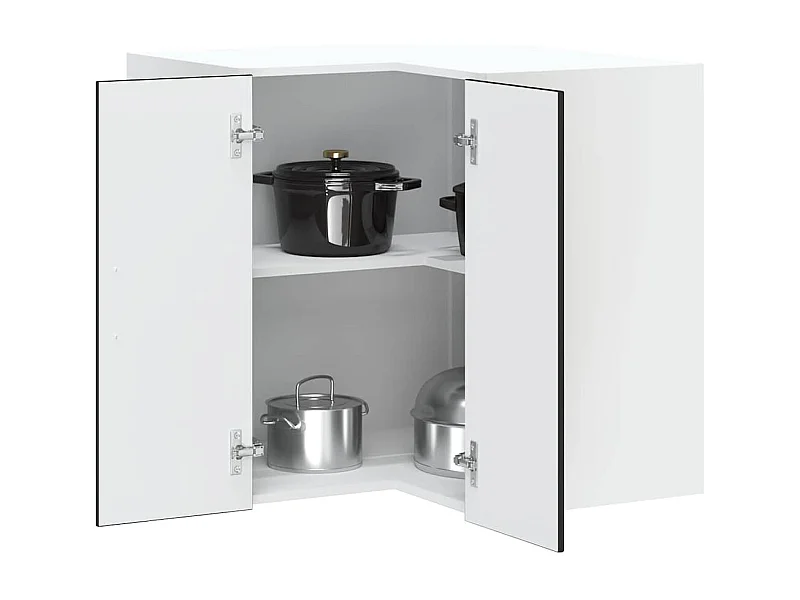 Mobiletto angolare da cucina in legno ingegnerizzato nero