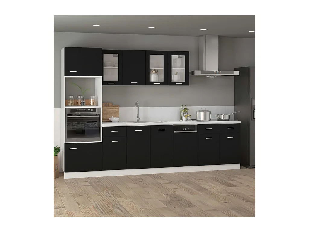 Mobiletto da terra con cassetti neri 80x46x81,5 cm