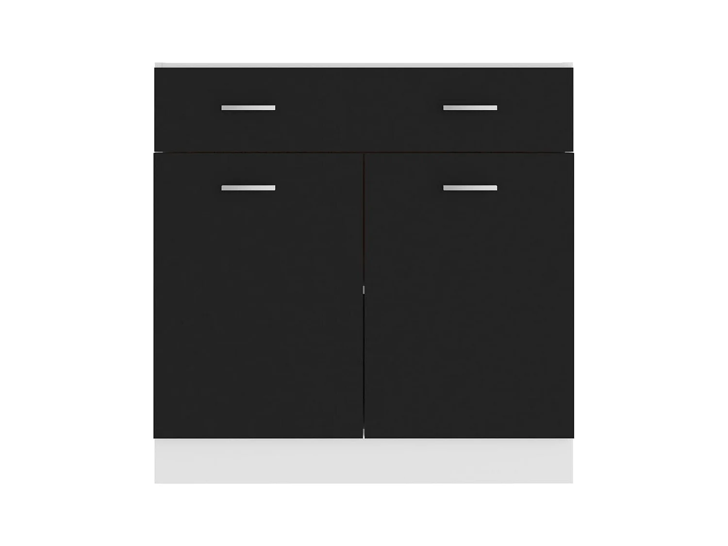 Mobiletto da terra con cassetti neri 80x46x81,5 cm