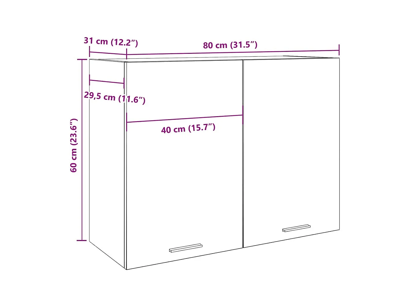 Armoire suspendue Gris béton 80x31x60 cm Aggloméré