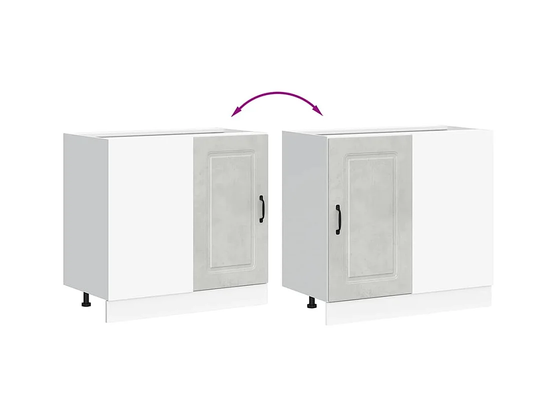 Armoire de cuisine gris béton bois d'ingénierie