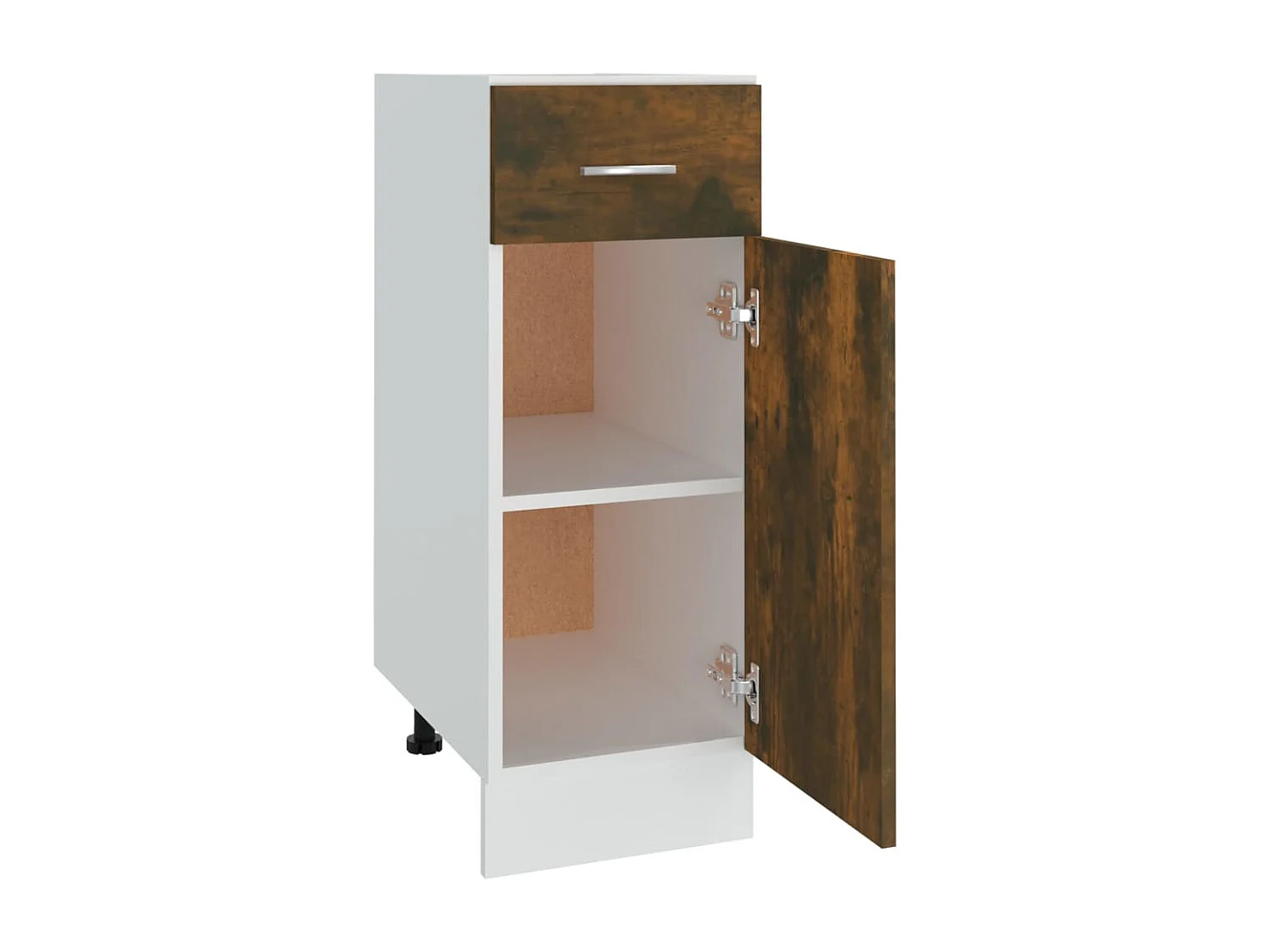 Mobiletto da terra con cassetto, rovere affumicato, 30x46x81,5 cm