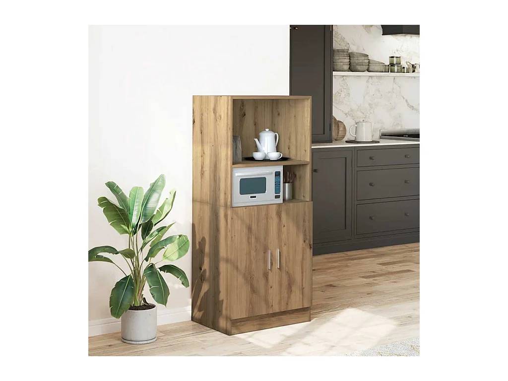 Mueble de cocina de roble hecho a mano 57x41,5x131,5 cm