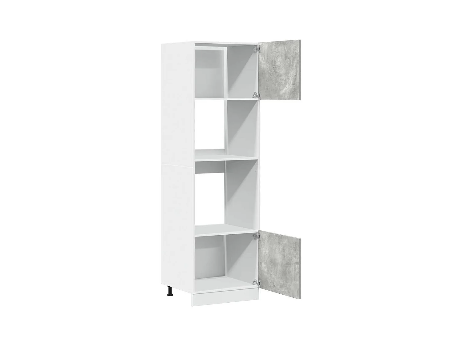 Armoire à micro-ondes Gris béton 60x57x207 cm Aggloméré