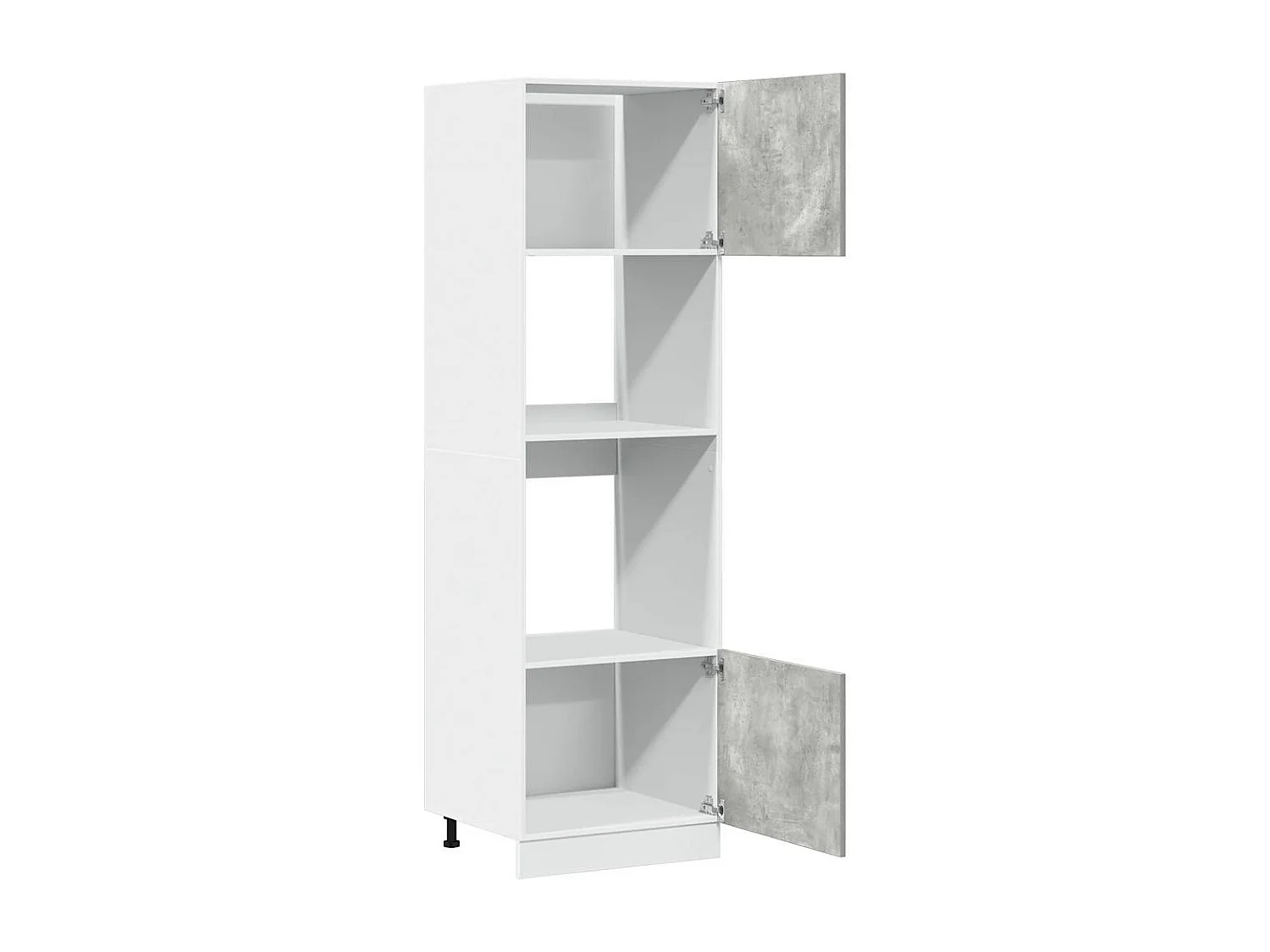 Armoire à micro-ondes Gris béton 60x57x207 cm Aggloméré