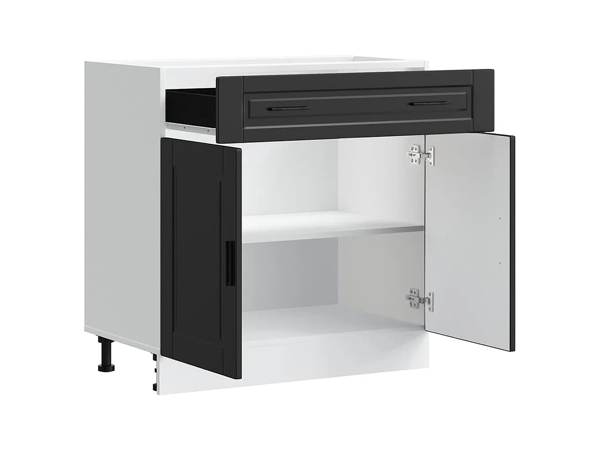 Armoire de cuisine noir bois d'ingénierie