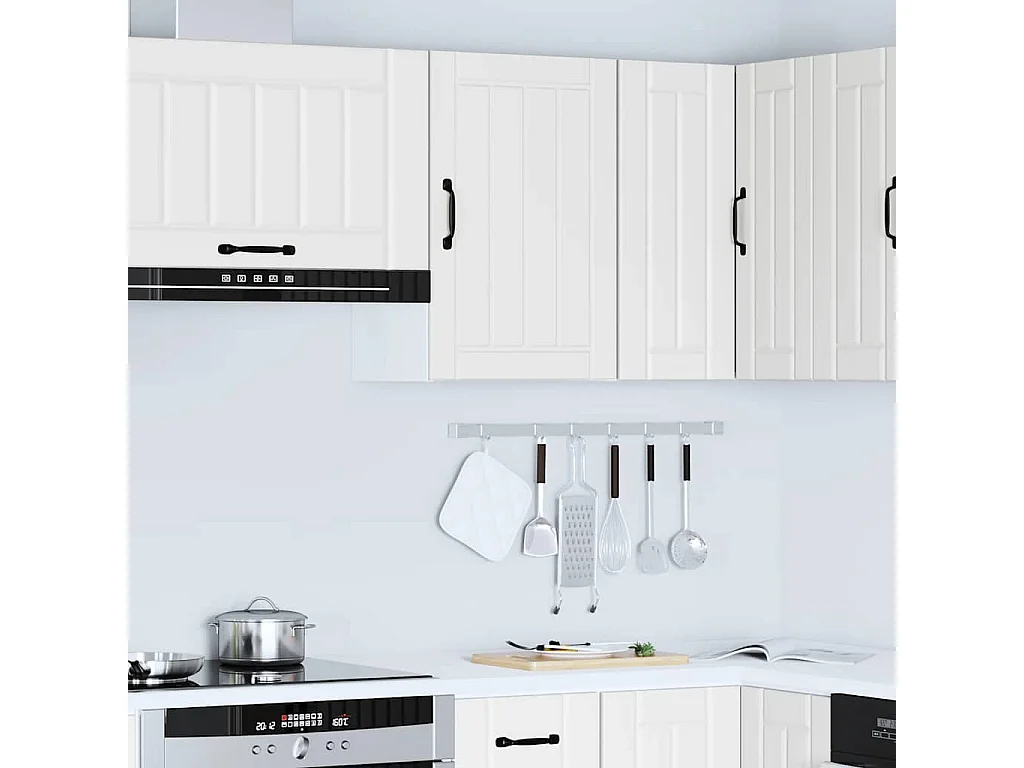 Mueble de pared de cocina de madera de ingeniería blanca Lucca