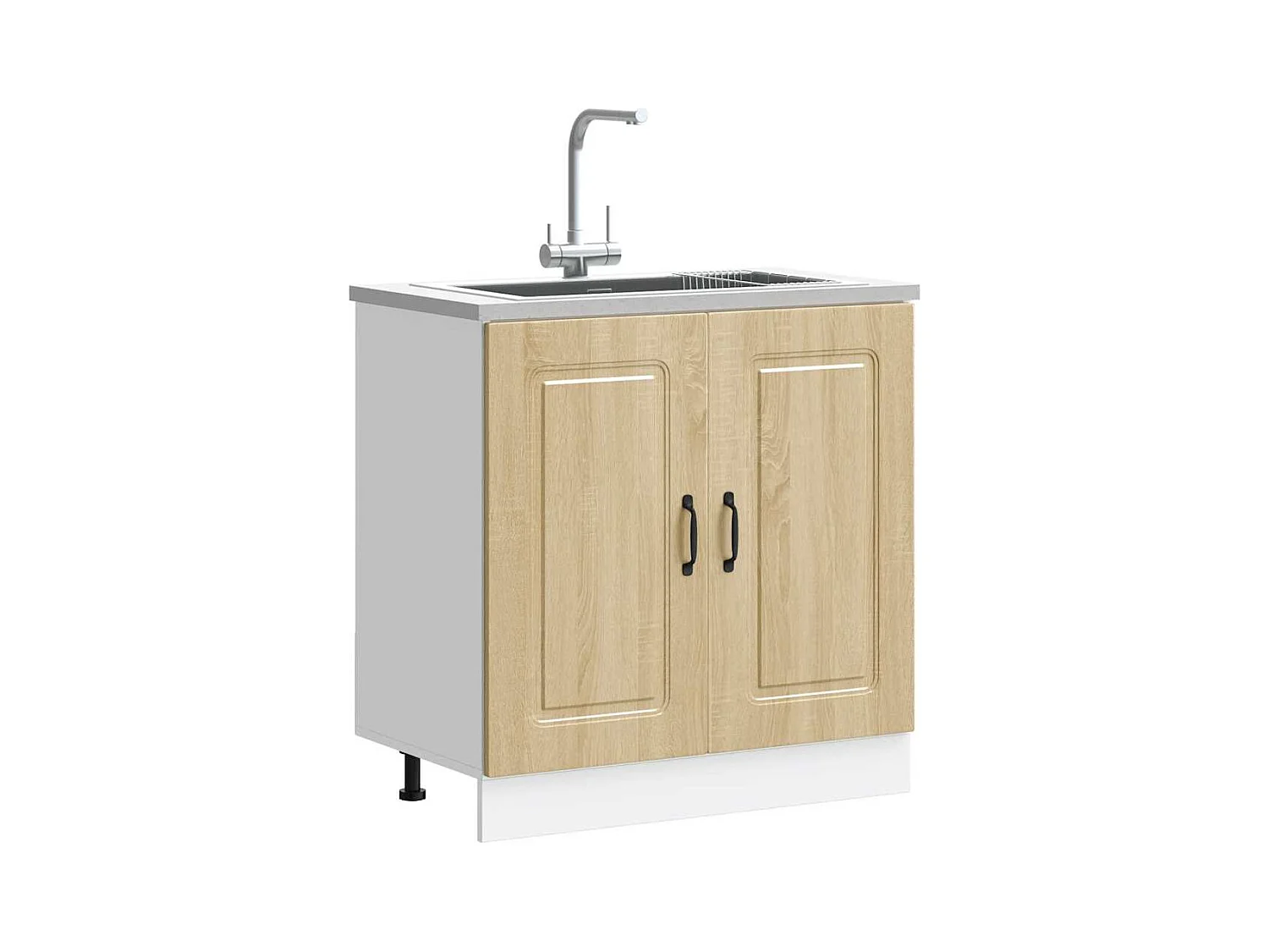 Mobile base per lavello in legno ingegnerizzato Sonoma Oak