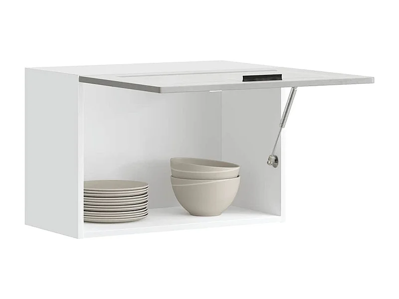 Armoire murale de cuisine gris béton bois d'ingénierie