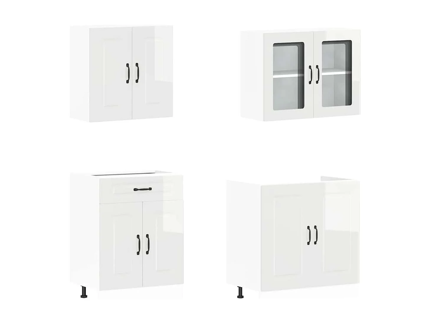 Set di mobili da cucina da 4 pezzi in legno ingegnerizzato