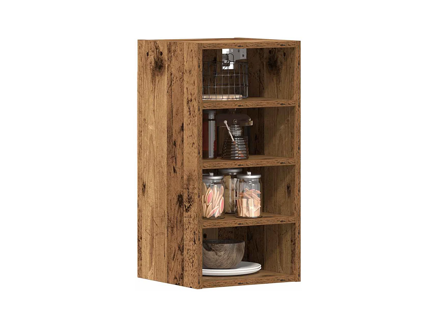Armoire suspendue vieux bois 30x29,5x60 cm