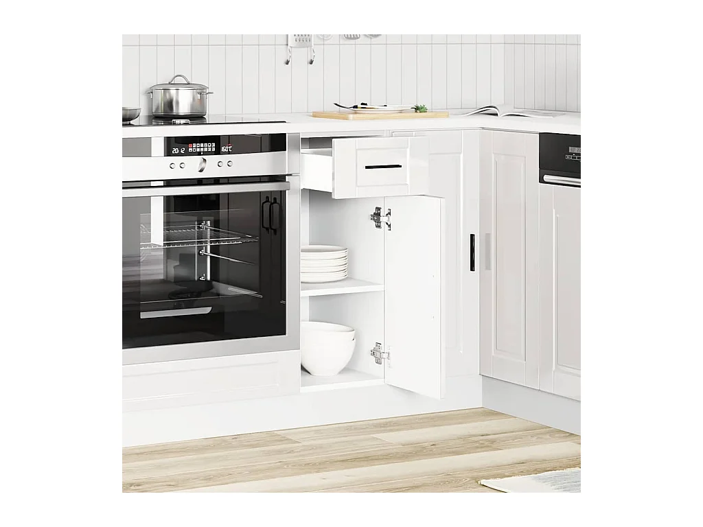 Mobile da cucina in legno ingegnerizzato bianco lucido Porto