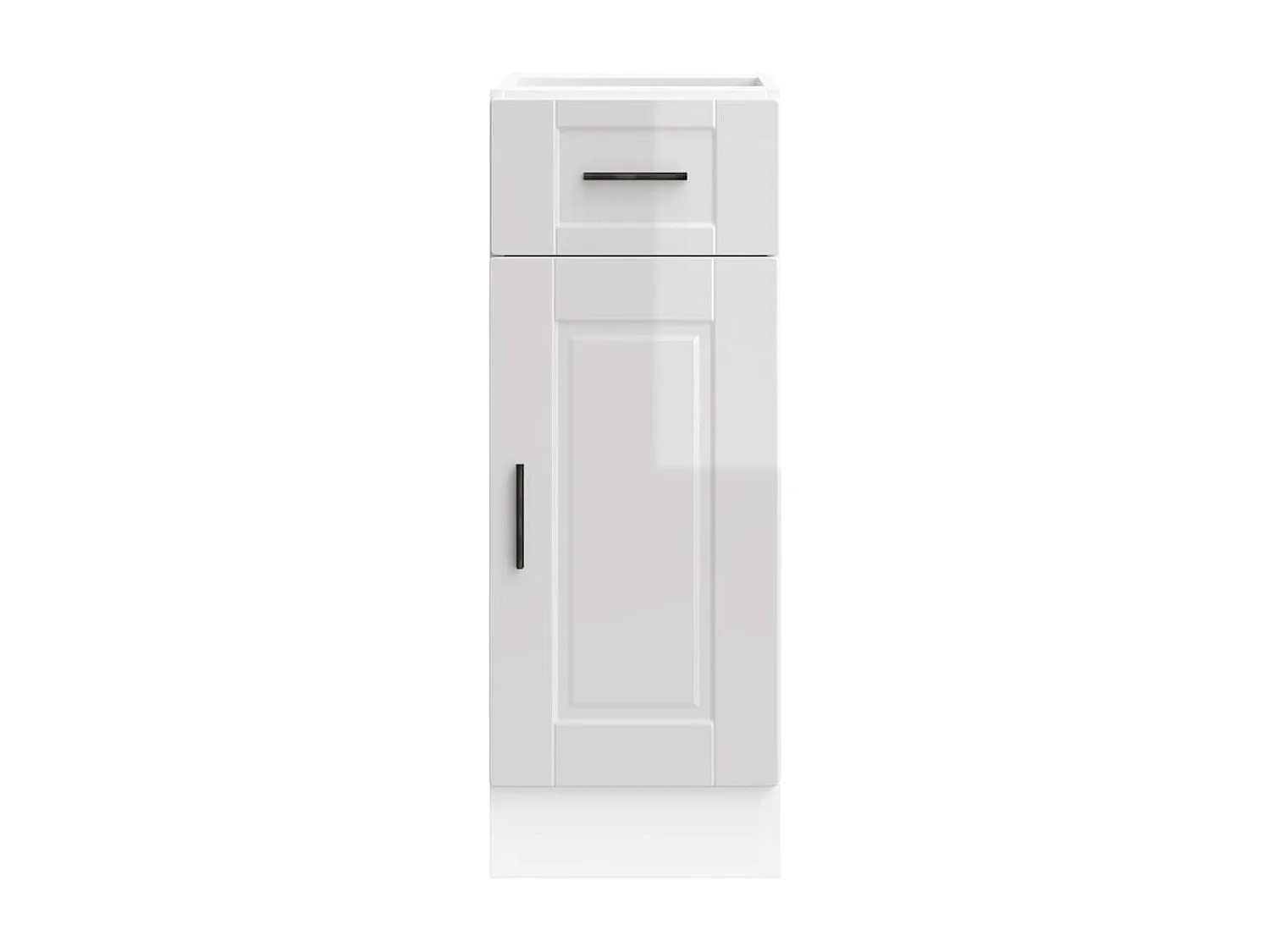Armoire de cuisine blanc brillant bois ingénierie