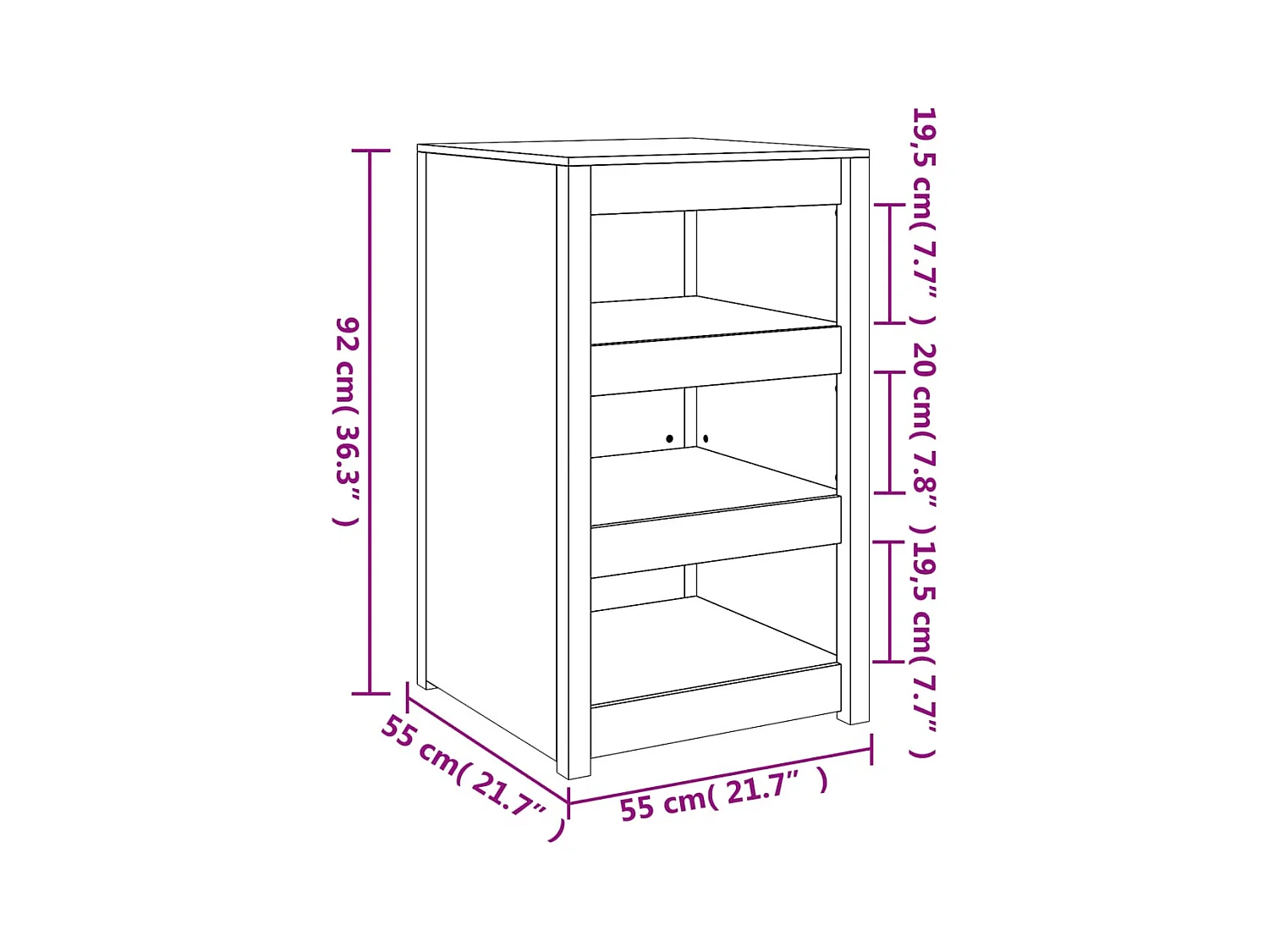 Outdoor-Küchenschrank 55x55x92 cm Douglasie Massivholz