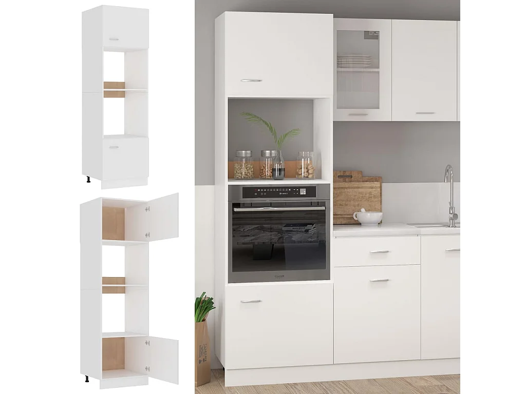 Armoire à micro-ondes Blanc Bois d’ingénierie