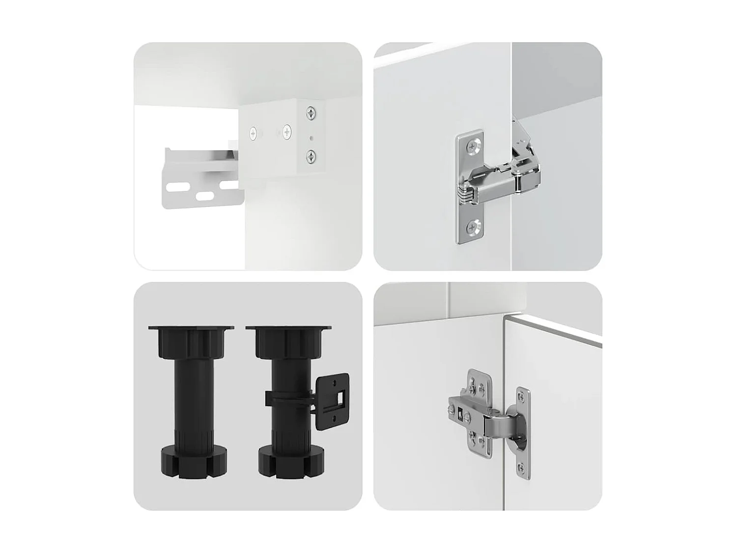 Ensemble d'armoires cuisine 4pcs blanc bois d'ingénierie