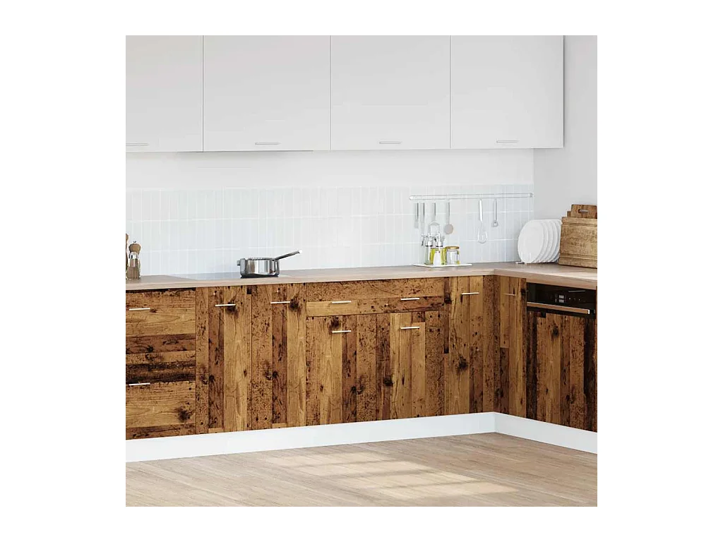 Armoire de plancher à tiroir vieux bois 80x46x81,5 cm