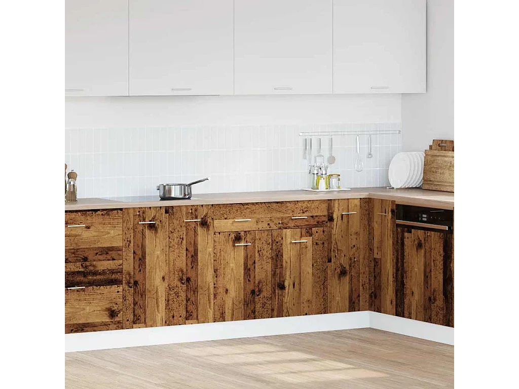 Mueble de suelo con cajón, madera vieja, 80x46x81,5 cm