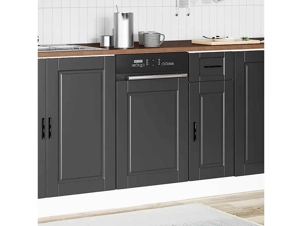 Panneau de lave-vaisselle noir 45x1,5x67 cm