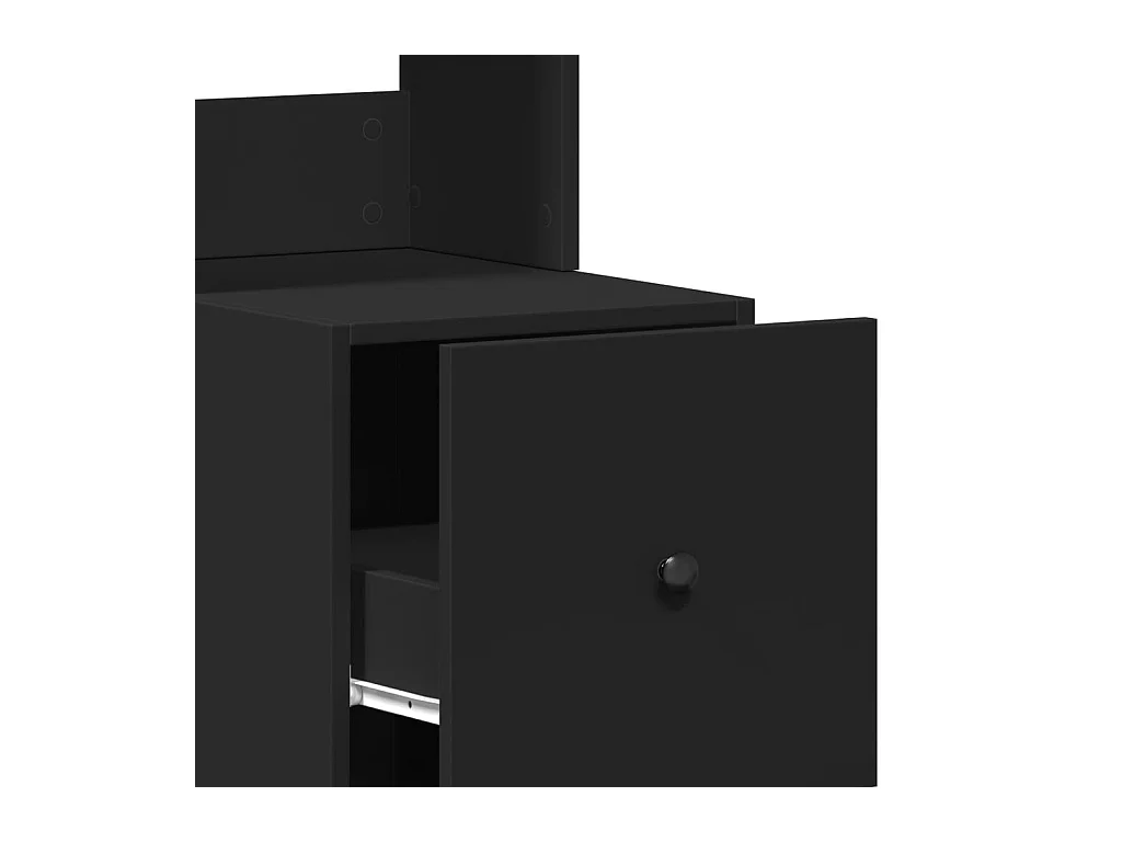 Mueble de cocina negro 35x50x180 cm madera de ingeniería