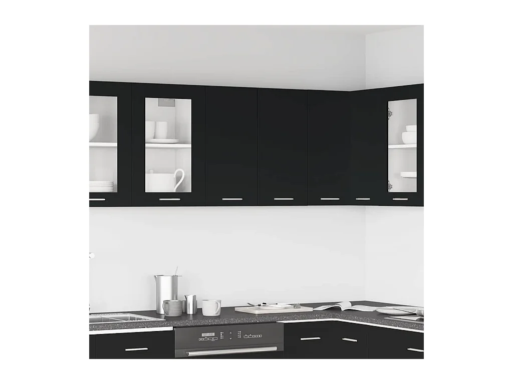 Zwarte hangkast 60x31x60 cm bewerkt hout