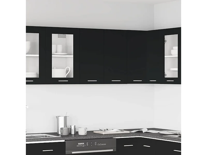 Armario colgante negro de 60 x 31 x 60 cm de madera de ingeniería