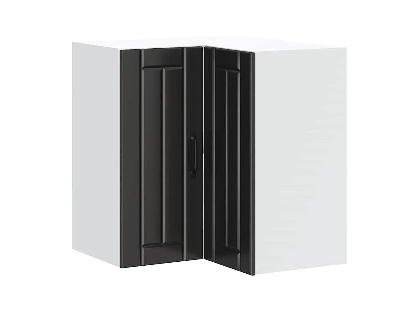 Mobiletto angolare da cucina in legno ingegnerizzato nero Lucca