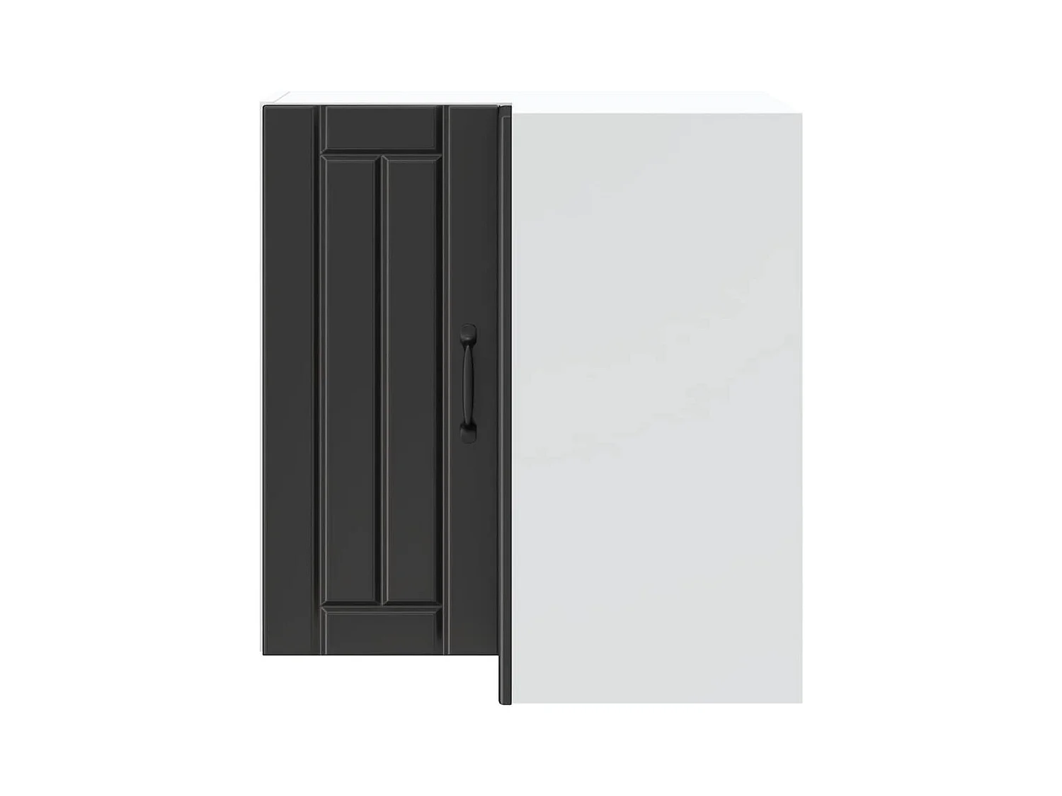 Mobiletto angolare da cucina in legno ingegnerizzato nero Lucca