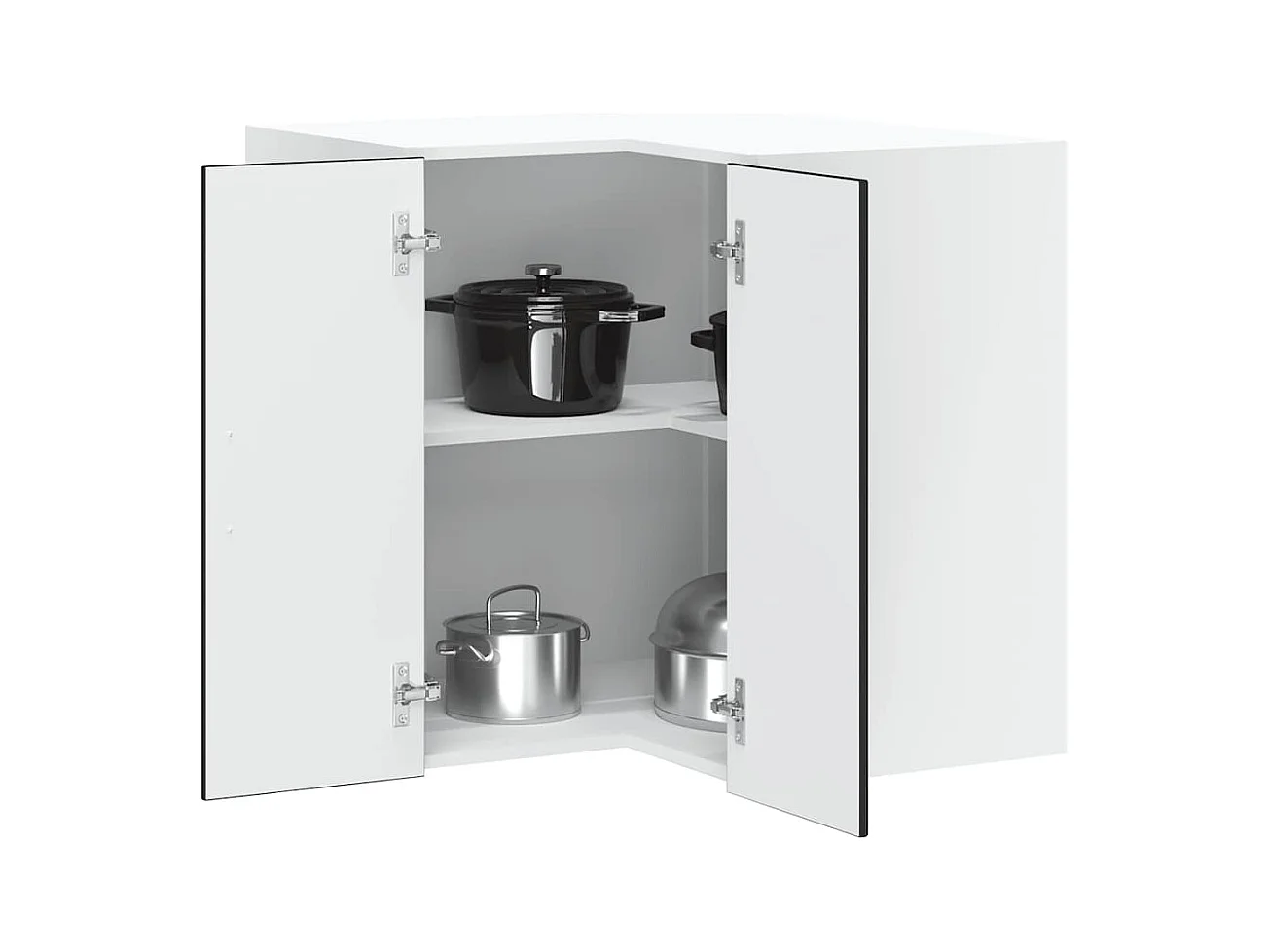 Armoire d'angle murale de cuisine noir bois d'ingénierie