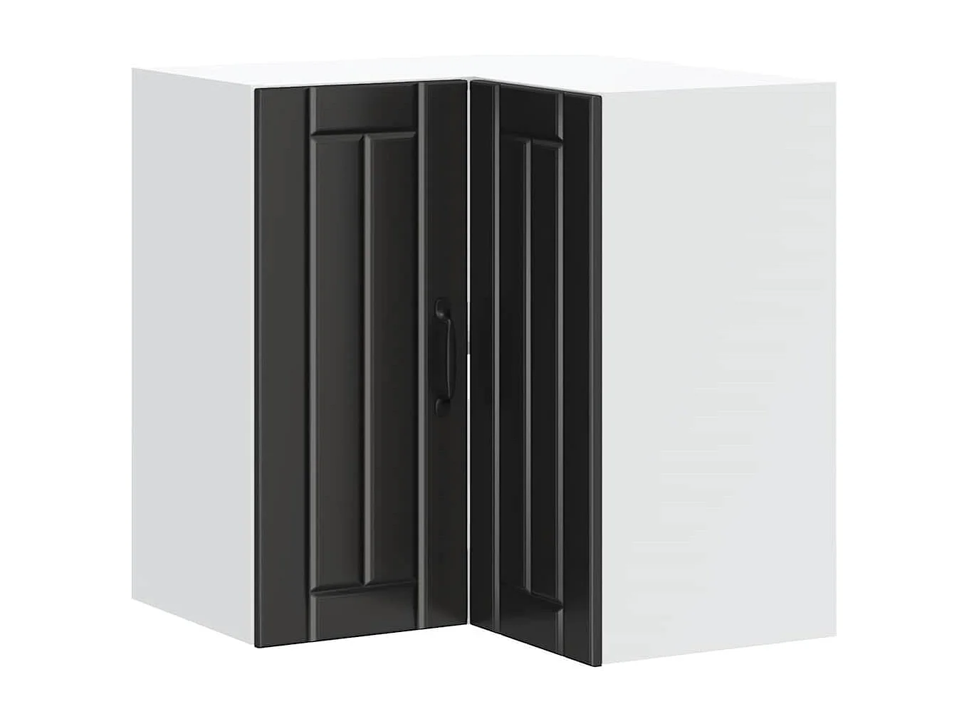 Armoire d'angle murale de cuisine noir bois d'ingénierie