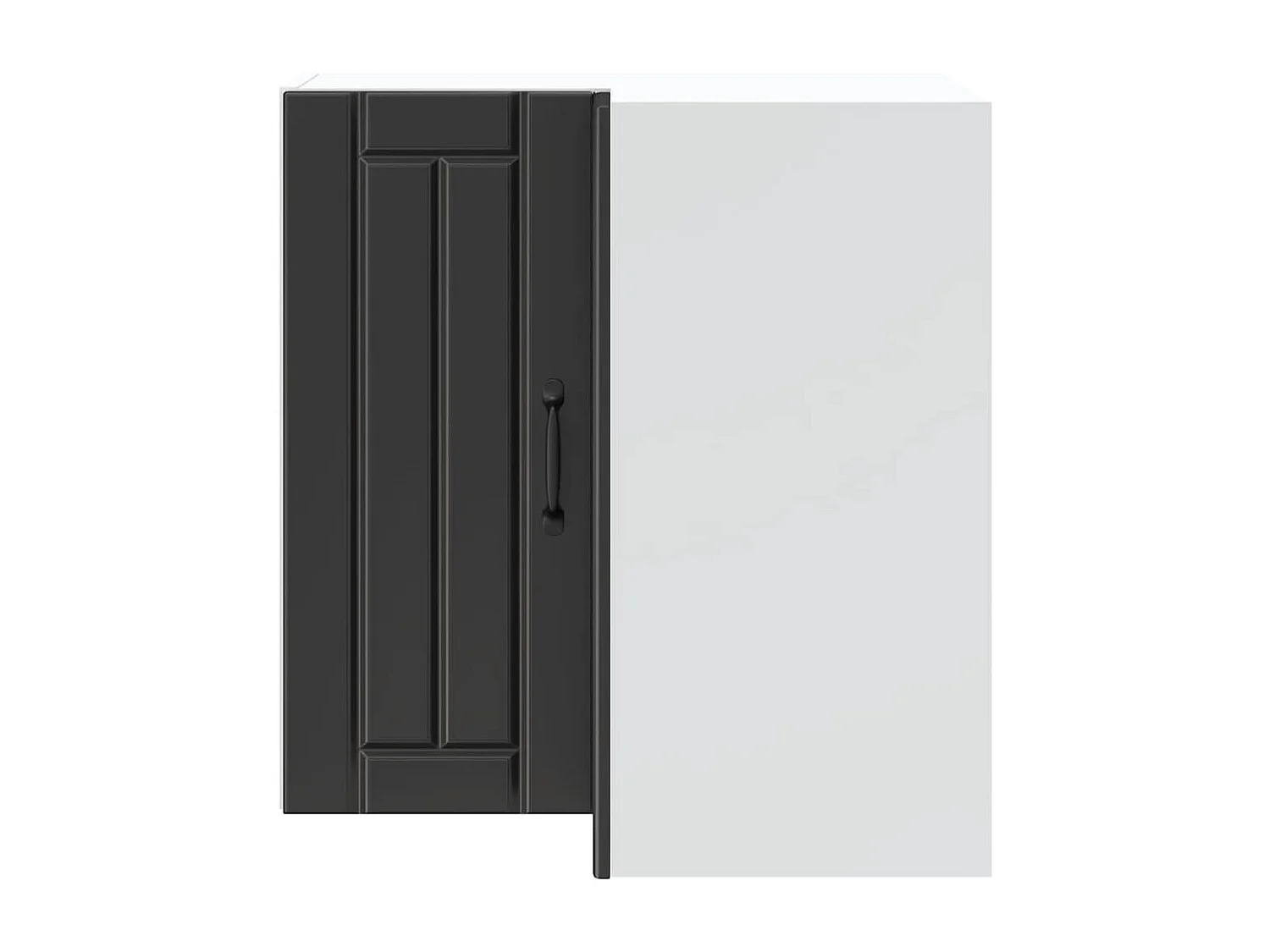 Armoire d'angle murale de cuisine noir bois d'ingénierie