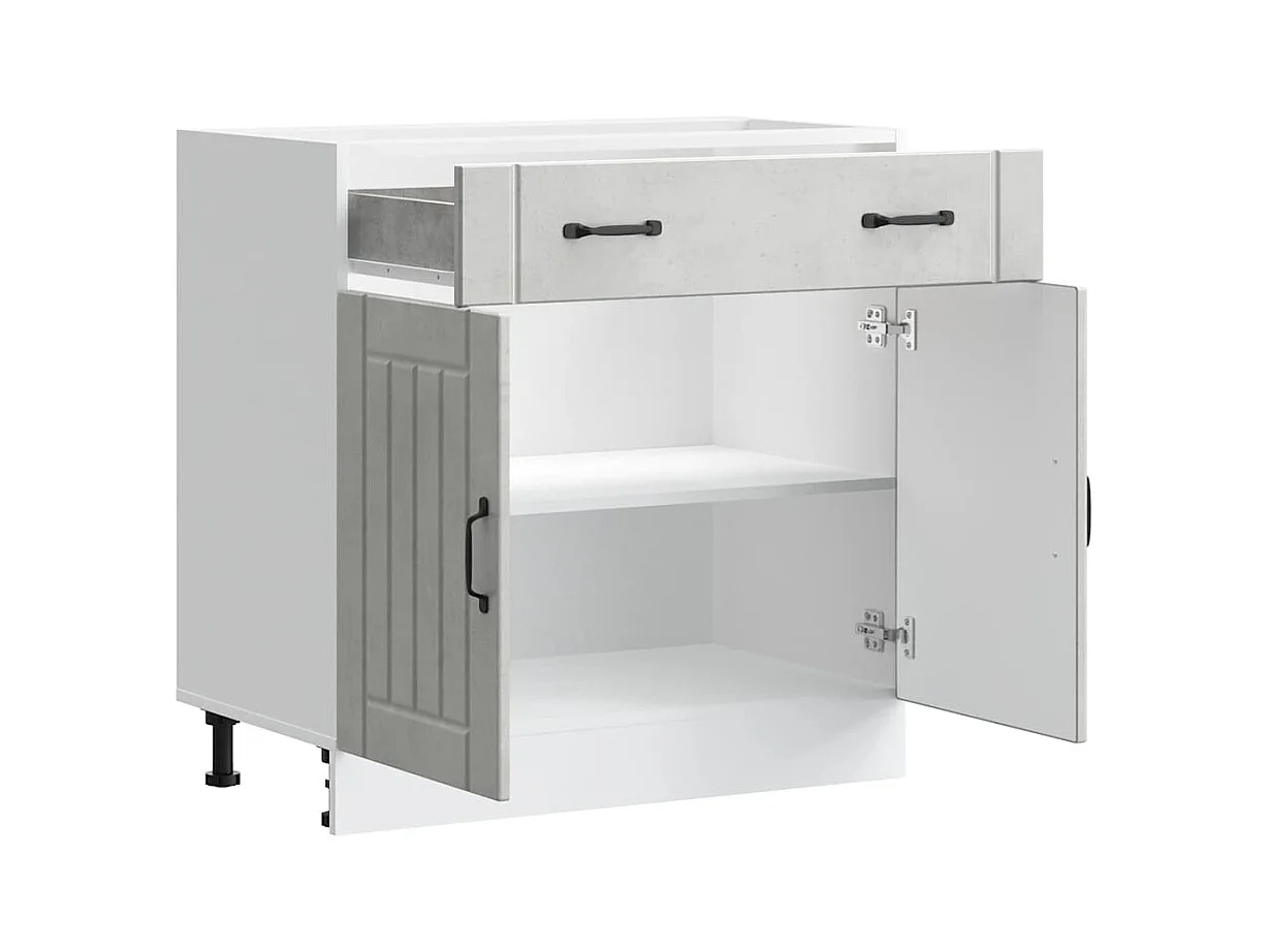 Mobile da cucina in legno ingegnerizzato grigio cemento Lucca