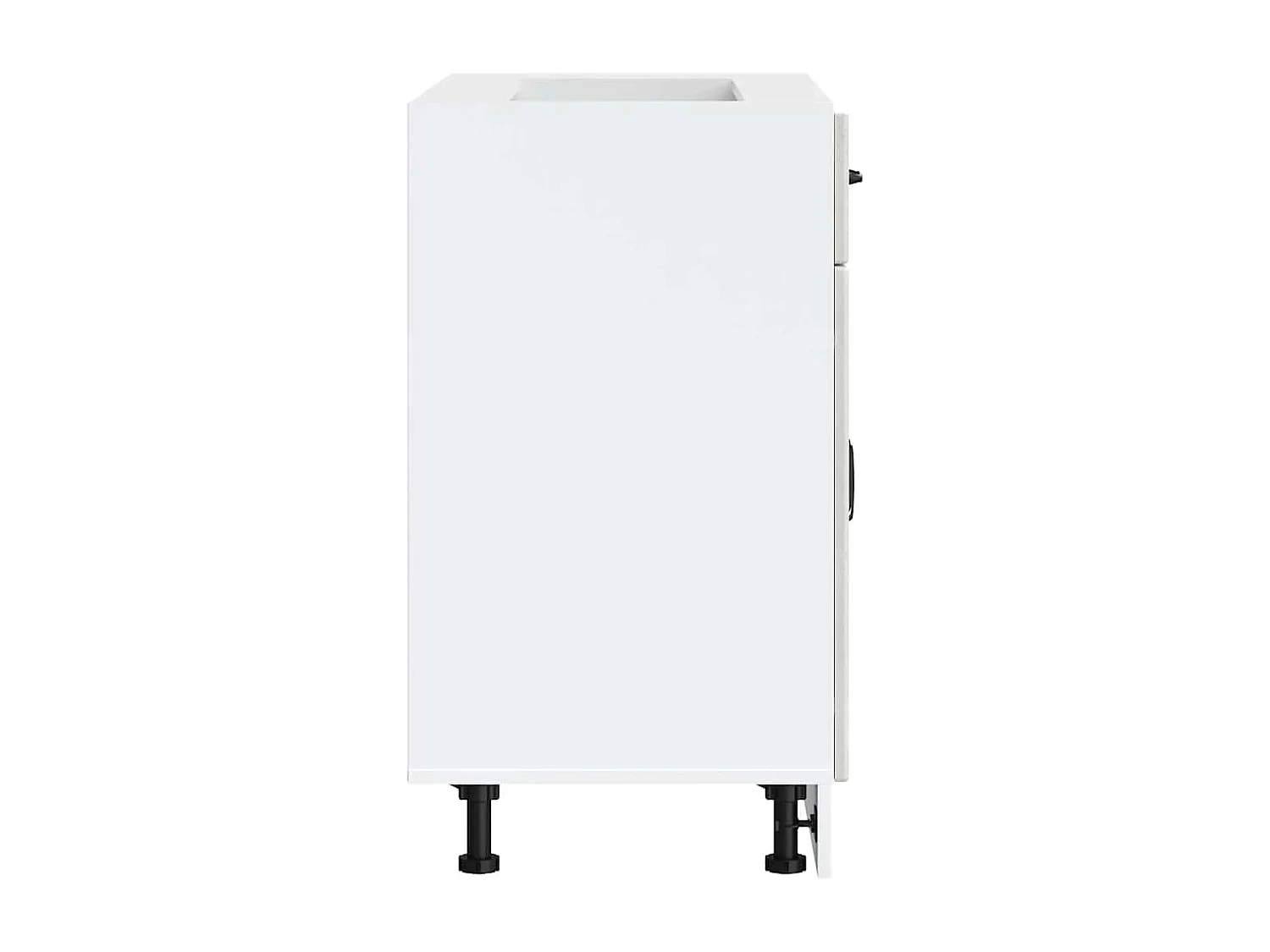 betongrijze keukenkast van bewerkt hout