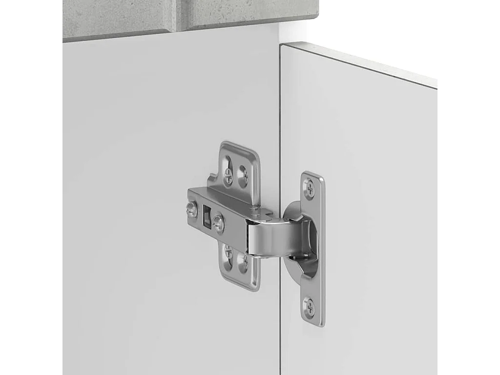 betongrijze keukenkast van bewerkt hout