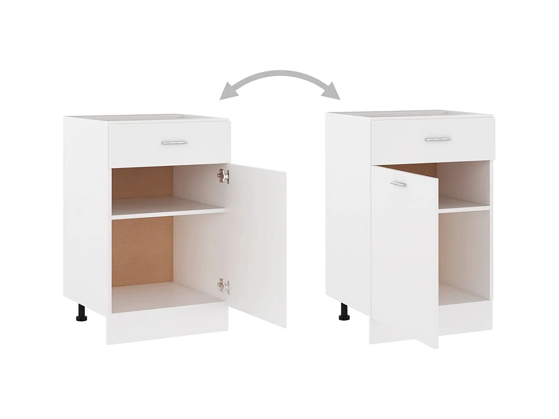 Mobiletto da terra con cassetti bianco 50x46x81,5cm