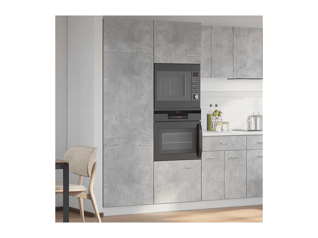 Mobile frigorifero "Lyon", grigio cemento, 60x57x207 cm