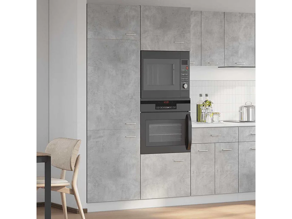 Koelkastkast "Lyon", betongrijs, 60x57x207 cm